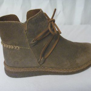 Born Calyn Taupe Distressed Leather Bootie